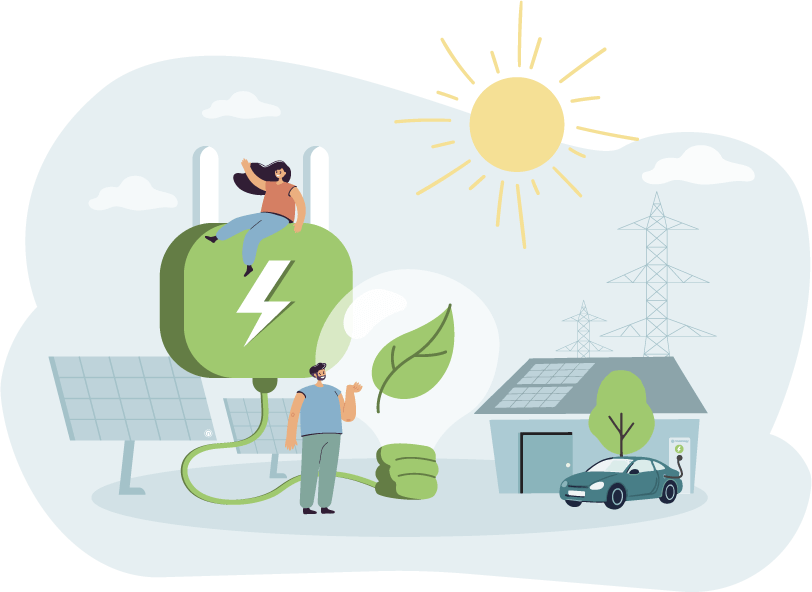 illustrazione di gestione energia pulita